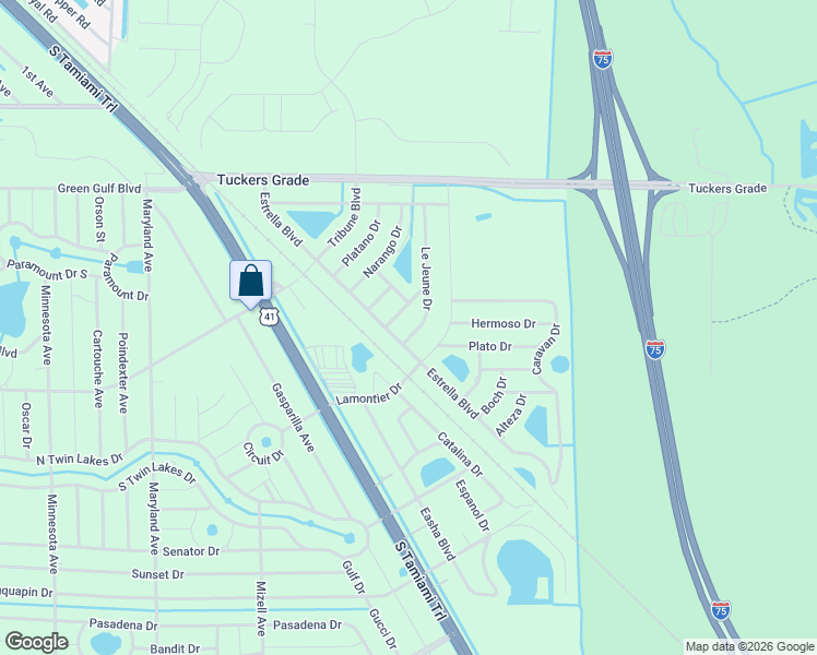 map of restaurants, bars, coffee shops, grocery stores, and more near 12217 Le Jeune Drive in Punta Gorda