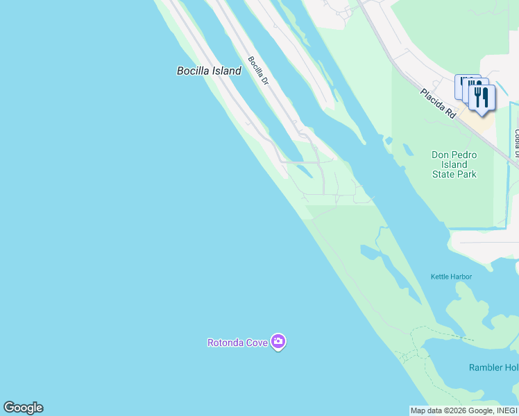 map of restaurants, bars, coffee shops, grocery stores, and more near 530 South Gulf Boulevard in Placida