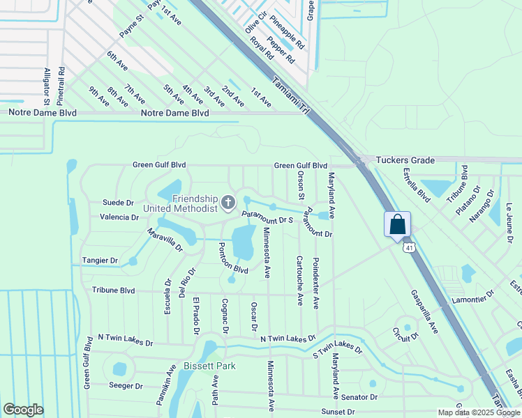 map of restaurants, bars, coffee shops, grocery stores, and more near 12214 Paramount Drive in Punta Gorda