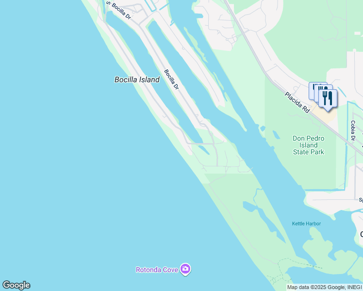 map of restaurants, bars, coffee shops, grocery stores, and more near 541 South Gulf Boulevard in Placida