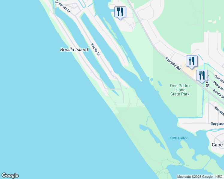 map of restaurants, bars, coffee shops, grocery stores, and more near 541 South Gulf Boulevard in Placida