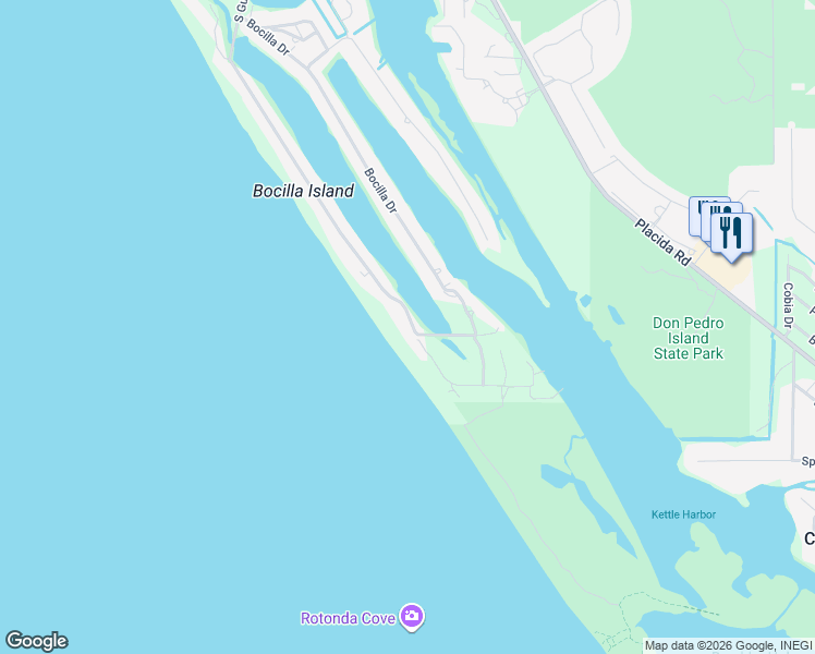 map of restaurants, bars, coffee shops, grocery stores, and more near 450 South Gulf Boulevard in Placida