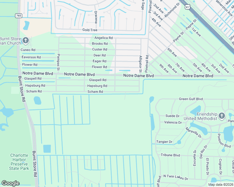 map of restaurants, bars, coffee shops, grocery stores, and more near 26404 Scham Road in Punta Gorda