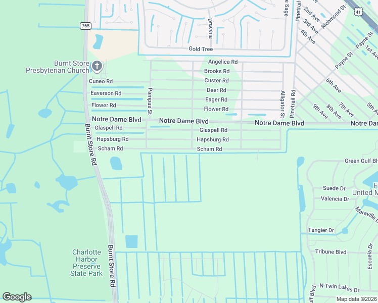 map of restaurants, bars, coffee shops, grocery stores, and more near 26264 Scham Road in Punta Gorda