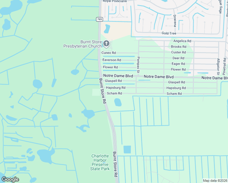 map of restaurants, bars, coffee shops, grocery stores, and more near 26062 Scham Road in Punta Gorda