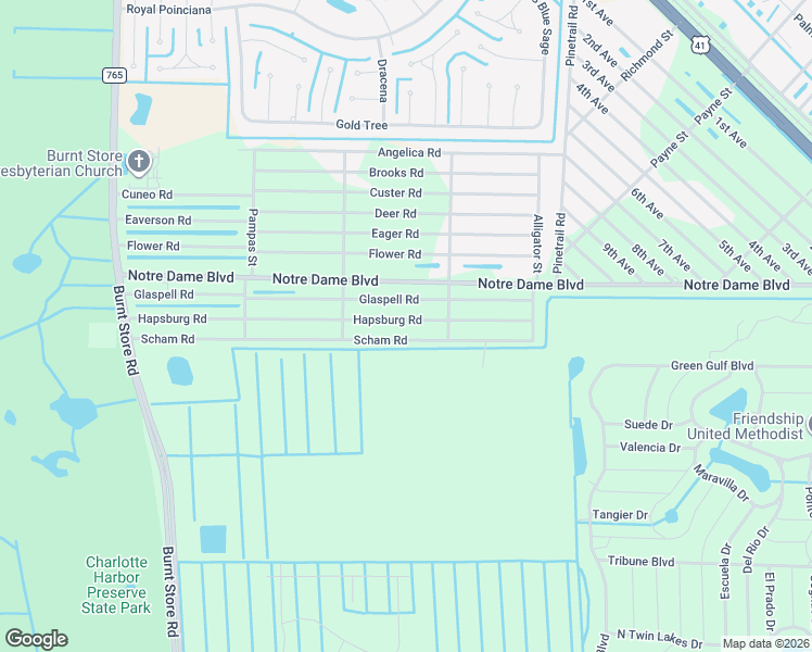 map of restaurants, bars, coffee shops, grocery stores, and more near 26344 Scham Road in Punta Gorda