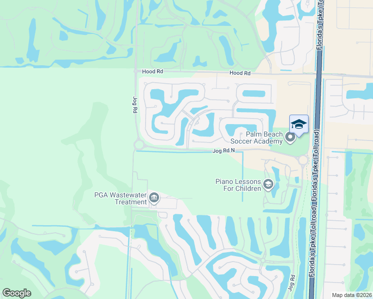 map of restaurants, bars, coffee shops, grocery stores, and more near Jog Road in Palm Beach Gardens