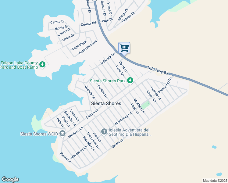 map of restaurants, bars, coffee shops, grocery stores, and more near Falcon Lane in Zapata