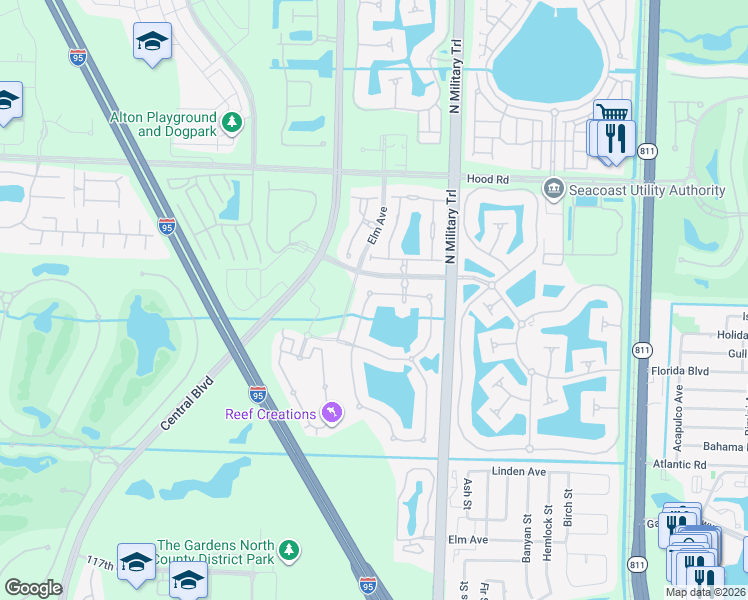 map of restaurants, bars, coffee shops, grocery stores, and more near 12462 Aviles Circle in Palm Beach Gardens