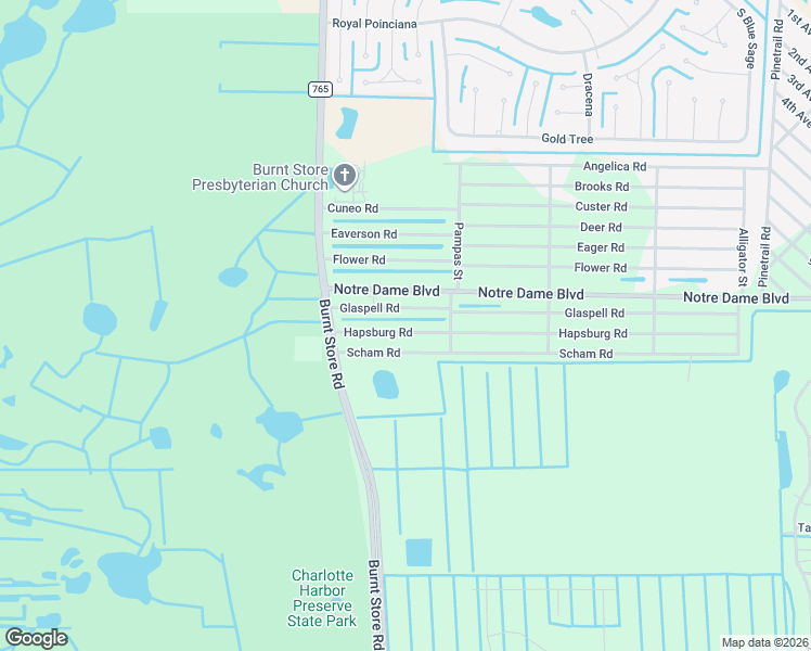 map of restaurants, bars, coffee shops, grocery stores, and more near 26111 Glaspell Road in Punta Gorda
