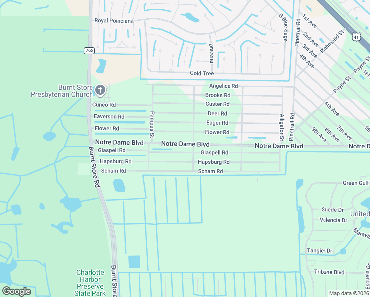 map of restaurants, bars, coffee shops, grocery stores, and more near 26252 Glaspell Road in Punta Gorda