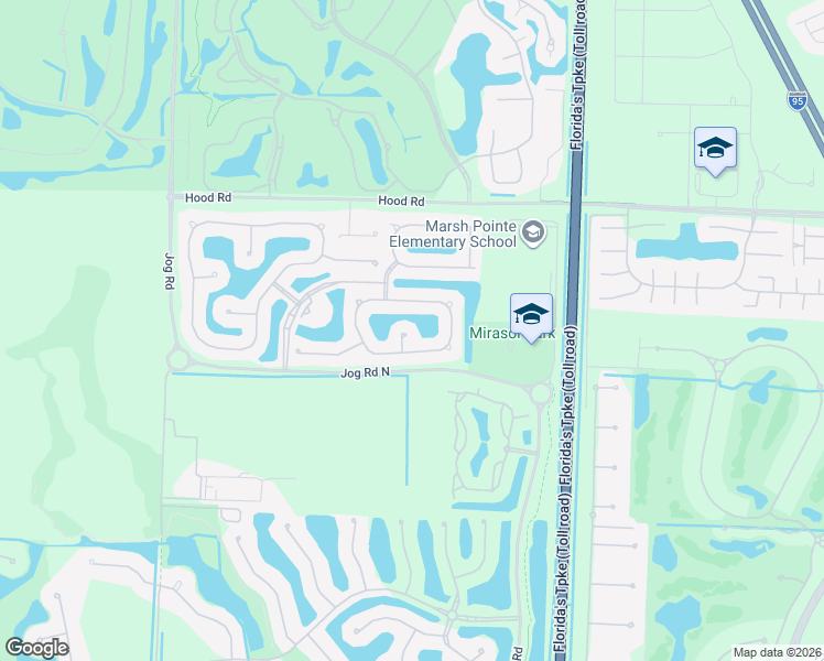 map of restaurants, bars, coffee shops, grocery stores, and more near 103 Via Escobar Way in Palm Beach Gardens