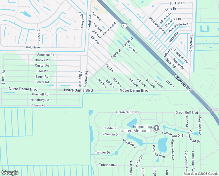 map of restaurants, bars, coffee shops, grocery stores, and more near 27105 Notre Dame Boulevard in Punta Gorda