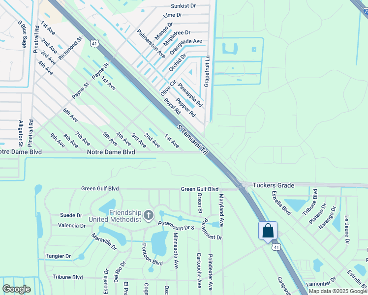 map of restaurants, bars, coffee shops, grocery stores, and more near 27457 Notre Dame Boulevard in Punta Gorda