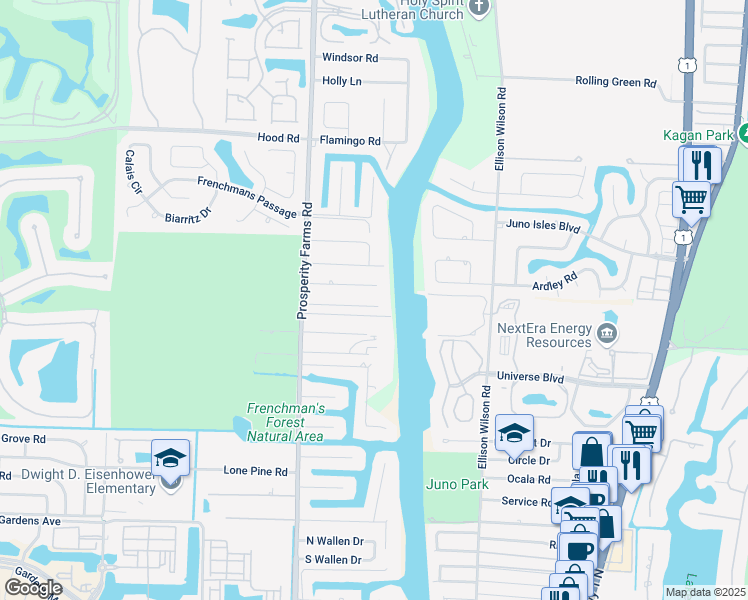 map of restaurants, bars, coffee shops, grocery stores, and more near 2335 Palm Harbor Drive in West Palm Beach