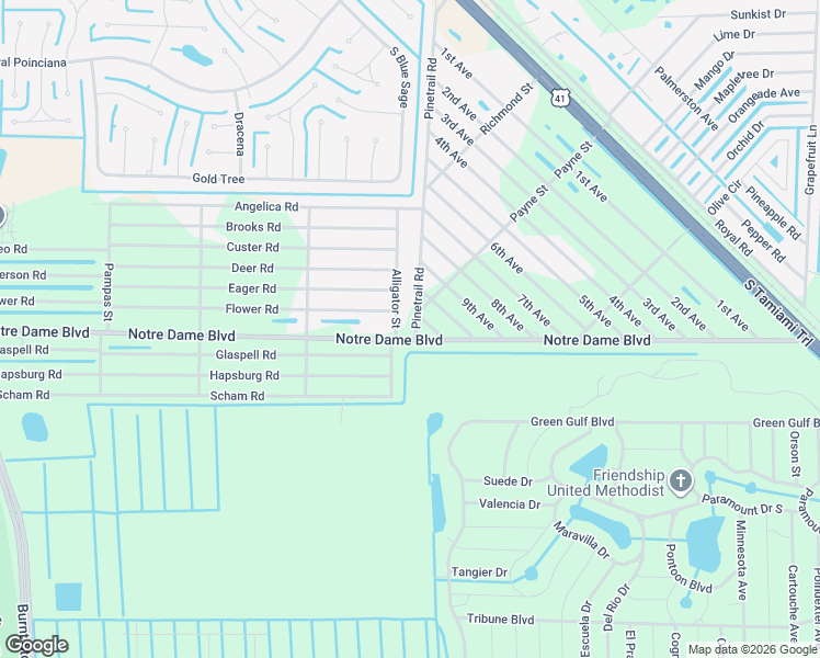 map of restaurants, bars, coffee shops, grocery stores, and more near 11405 Pinetrail Road in Punta Gorda