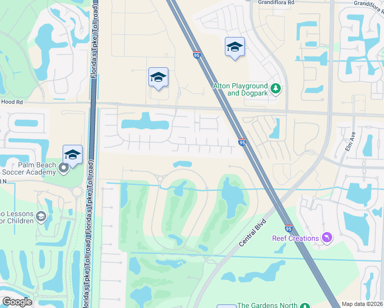 map of restaurants, bars, coffee shops, grocery stores, and more near 27 Lane 14 in Palm Beach Gardens