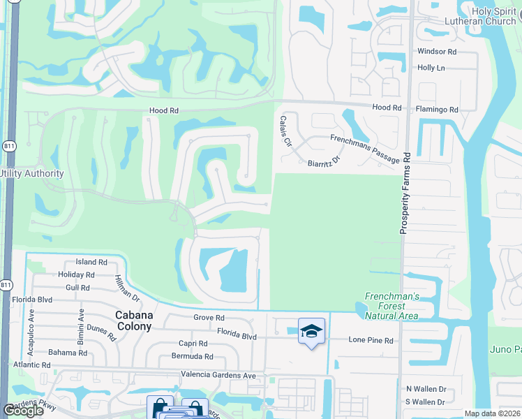 map of restaurants, bars, coffee shops, grocery stores, and more near 538 Les Jardin Drive in Palm Beach Gardens