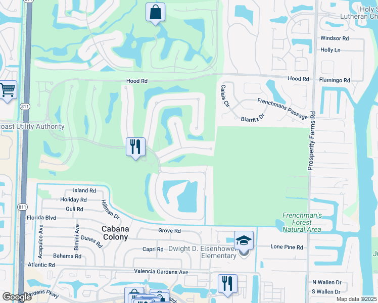 map of restaurants, bars, coffee shops, grocery stores, and more near 524 Les Jardin Drive in Palm Beach Gardens