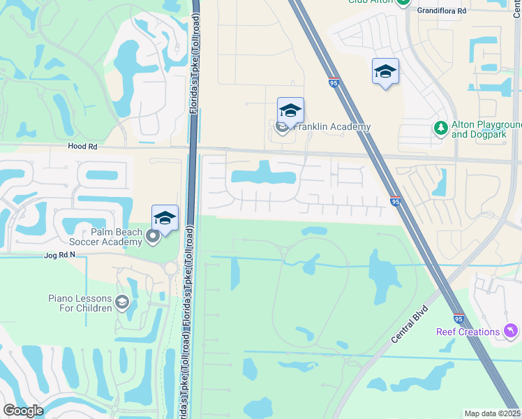 map of restaurants, bars, coffee shops, grocery stores, and more near 5688 Golden Eagle Circle in Palm Beach Gardens