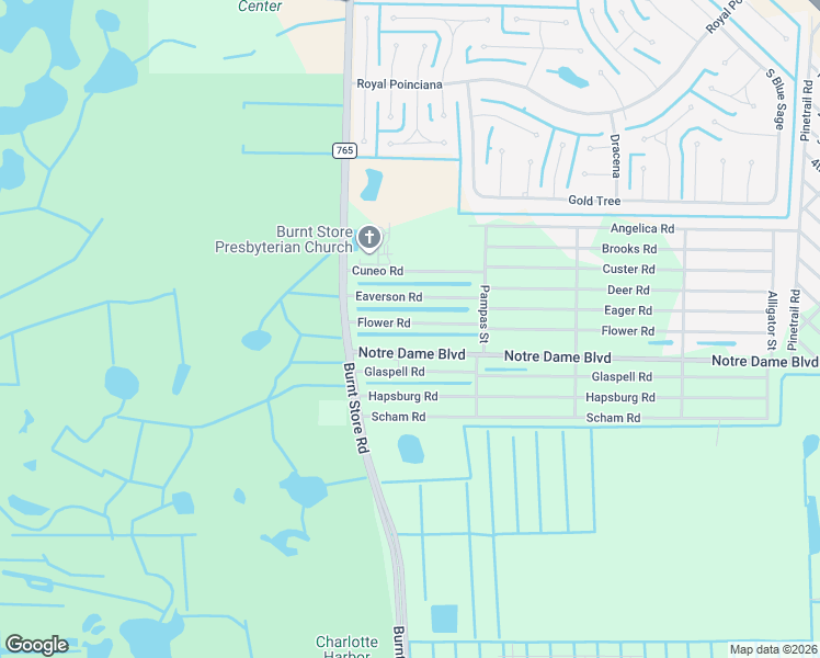 map of restaurants, bars, coffee shops, grocery stores, and more near 26065 Flower Road in Punta Gorda