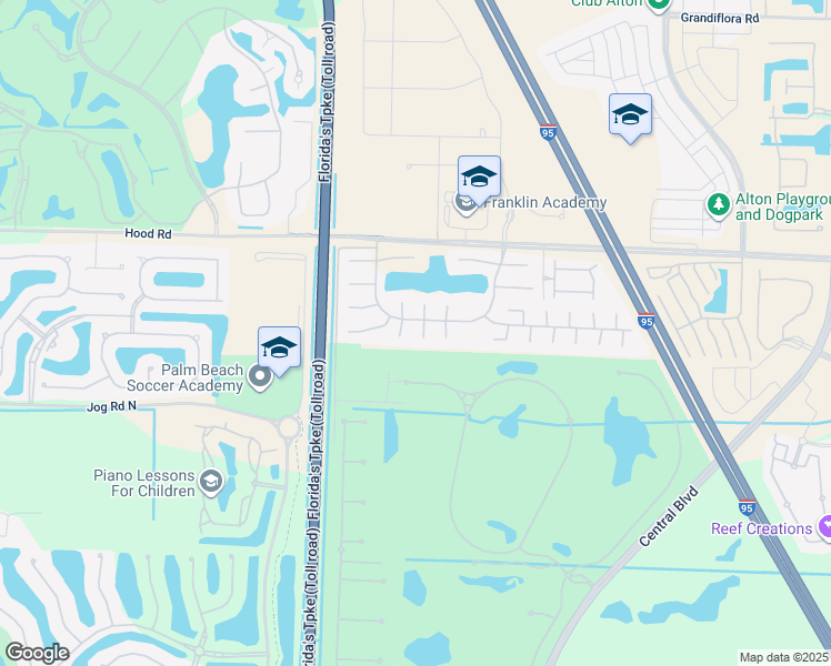 map of restaurants, bars, coffee shops, grocery stores, and more near 5688 Golden Eagle Circle in Palm Beach Gardens