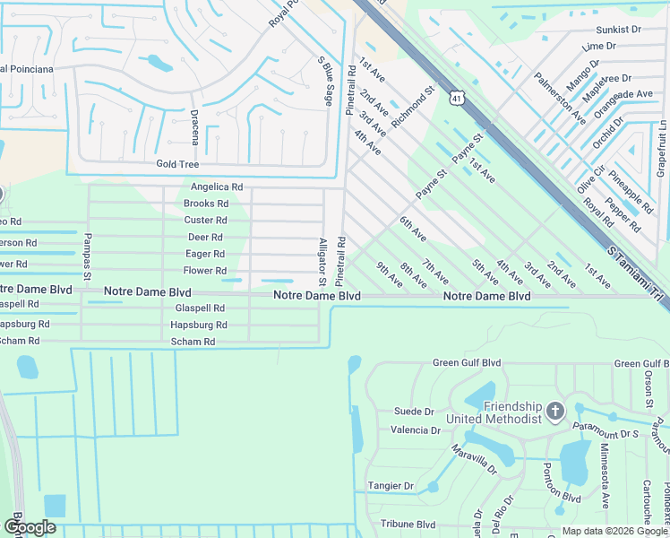 map of restaurants, bars, coffee shops, grocery stores, and more near 11405 Pinetrail Road in Punta Gorda