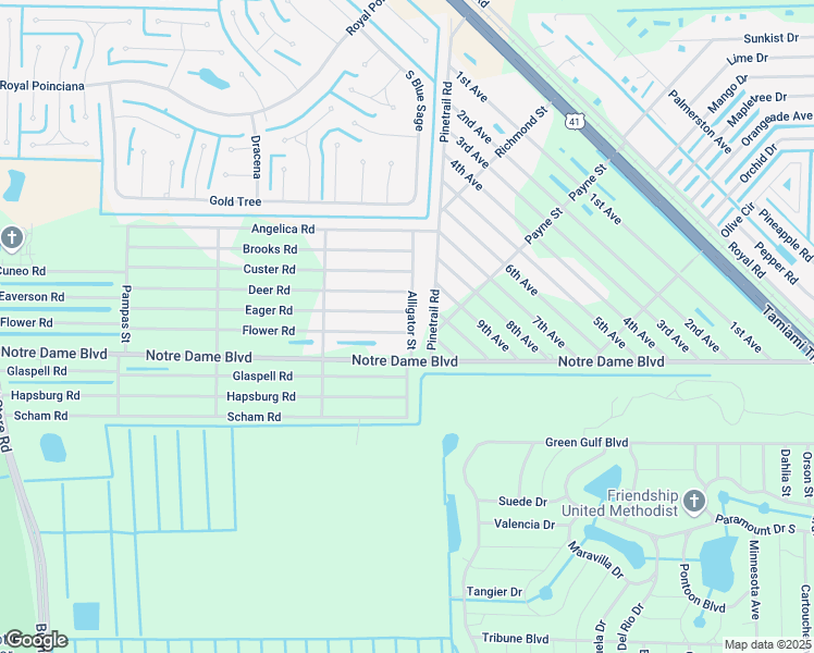 map of restaurants, bars, coffee shops, grocery stores, and more near 26508 Flower Road in Punta Gorda