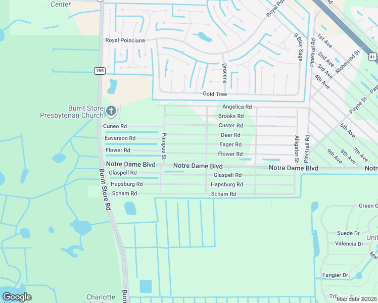 map of restaurants, bars, coffee shops, grocery stores, and more near 26208 Flower Road in Punta Gorda