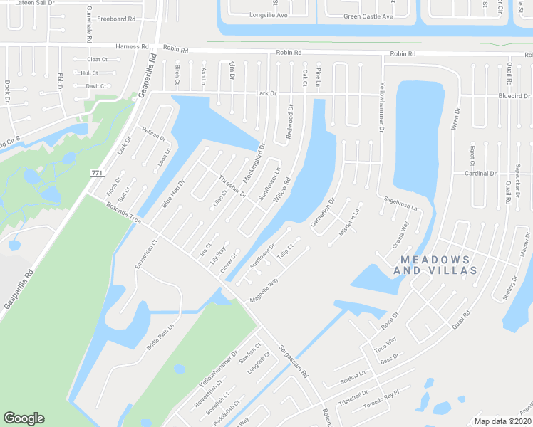 map of restaurants, bars, coffee shops, grocery stores, and more near 76 Willow Road in Placida