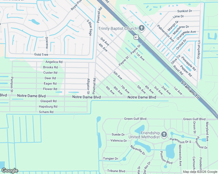 map of restaurants, bars, coffee shops, grocery stores, and more near 11437 8th Avenue in Punta Gorda