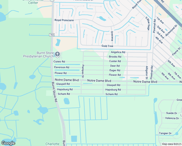 map of restaurants, bars, coffee shops, grocery stores, and more near 26208 Flower Road in Punta Gorda