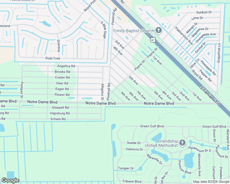 map of restaurants, bars, coffee shops, grocery stores, and more near 11414 10th Avenue in Punta Gorda