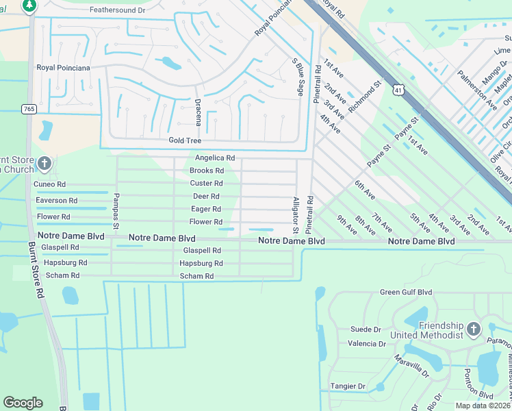 map of restaurants, bars, coffee shops, grocery stores, and more near 26464 Deer Road in Punta Gorda