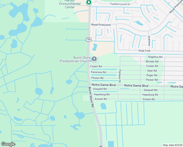 map of restaurants, bars, coffee shops, grocery stores, and more near 26020 Eaverson Road in Punta Gorda