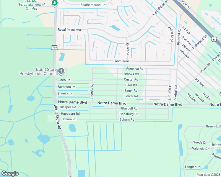 map of restaurants, bars, coffee shops, grocery stores, and more near 26256 Deer Road in Punta Gorda