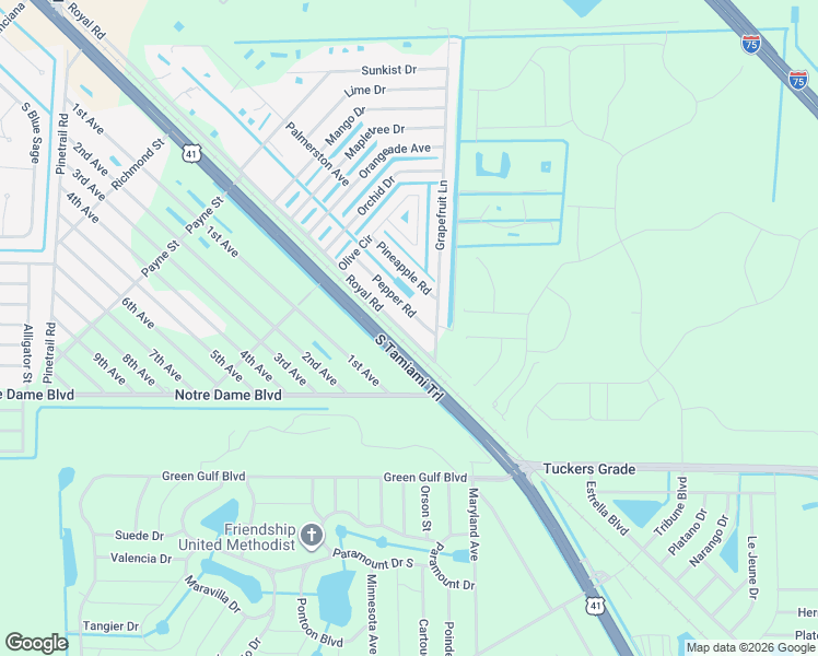map of restaurants, bars, coffee shops, grocery stores, and more near 11548 Royal Road in Punta Gorda