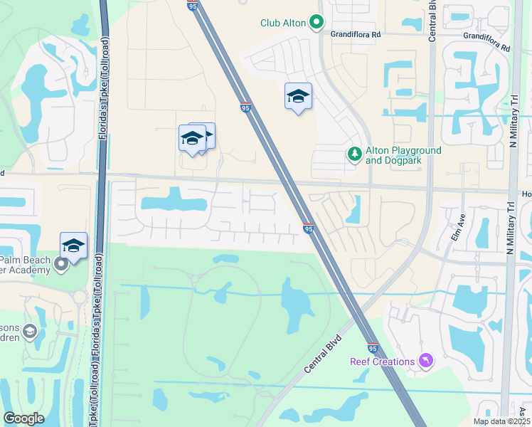 map of restaurants, bars, coffee shops, grocery stores, and more near 4630 Mediterranean Circle in Palm Beach Gardens