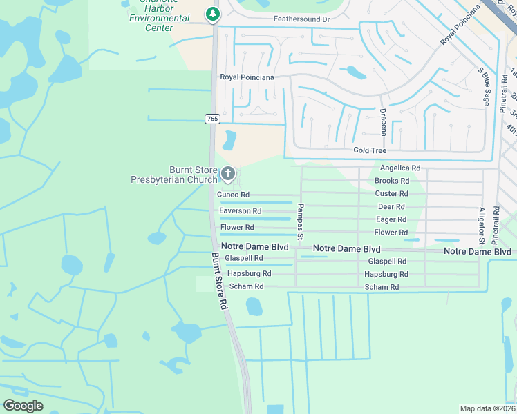 map of restaurants, bars, coffee shops, grocery stores, and more near 26068 Eaverson Road in Punta Gorda