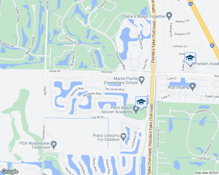 map of restaurants, bars, coffee shops, grocery stores, and more near 110 Isle Verde Way in Palm Beach Gardens