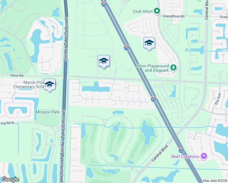 map of restaurants, bars, coffee shops, grocery stores, and more near 5602 Golden Eagle Circle in Palm Beach Gardens