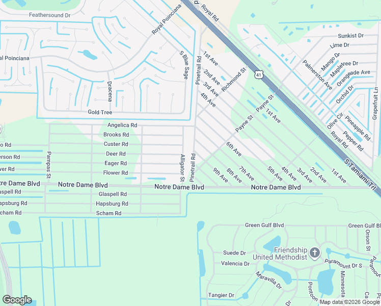 map of restaurants, bars, coffee shops, grocery stores, and more near 11345 Pinetrail Road in Punta Gorda