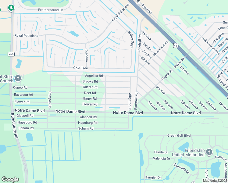 map of restaurants, bars, coffee shops, grocery stores, and more near 26464 Deer Road in Punta Gorda