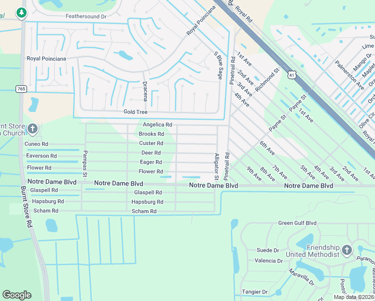 map of restaurants, bars, coffee shops, grocery stores, and more near 26464 Deer Road in Punta Gorda