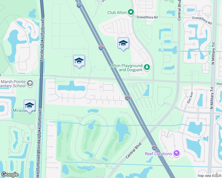 map of restaurants, bars, coffee shops, grocery stores, and more near 4627 Mediterranean Circle in Palm Beach Gardens