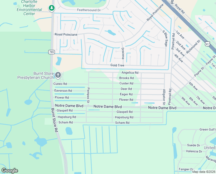map of restaurants, bars, coffee shops, grocery stores, and more near 26256 Deer Road in Punta Gorda