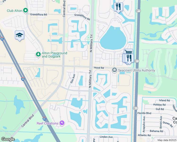 map of restaurants, bars, coffee shops, grocery stores, and more near 4655 Cadiz Circle in Palm Beach Gardens