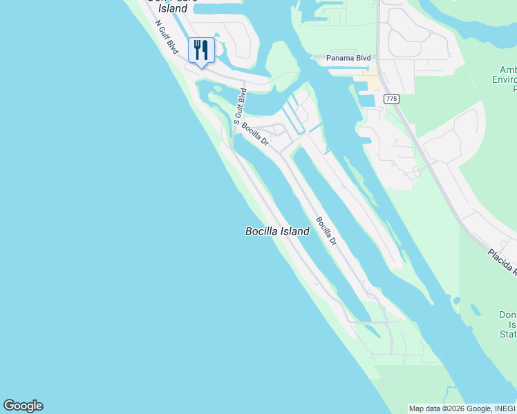 map of restaurants, bars, coffee shops, grocery stores, and more near 141 South Gulf Boulevard in Placida