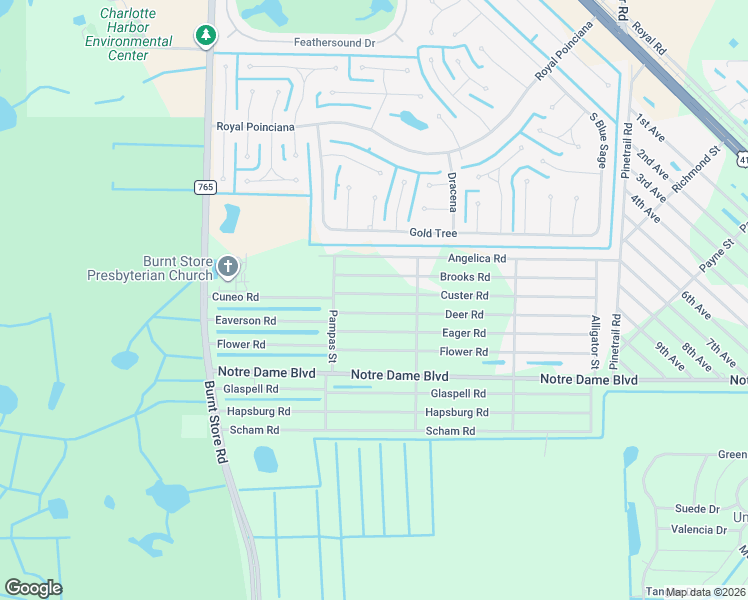 map of restaurants, bars, coffee shops, grocery stores, and more near 26204 Deer Road in Punta Gorda
