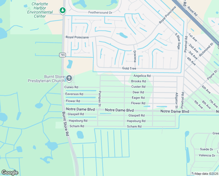 map of restaurants, bars, coffee shops, grocery stores, and more near 26204 Deer Road in Punta Gorda